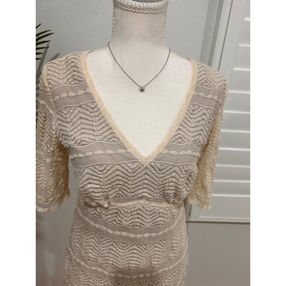 Rabbit Rabbit Rabbit Cream Lace Overlay Spring Dress Size 8 - Picture 2 of 5